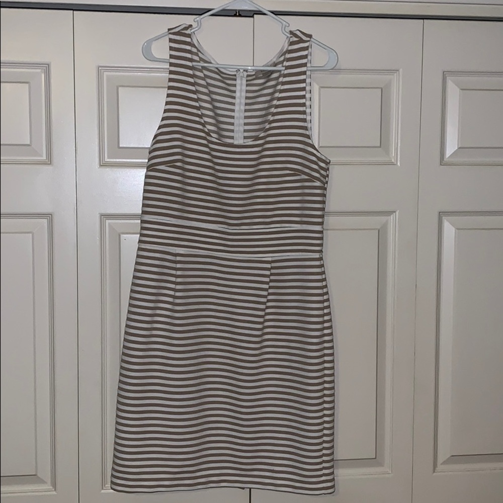 Taupe and White Dress